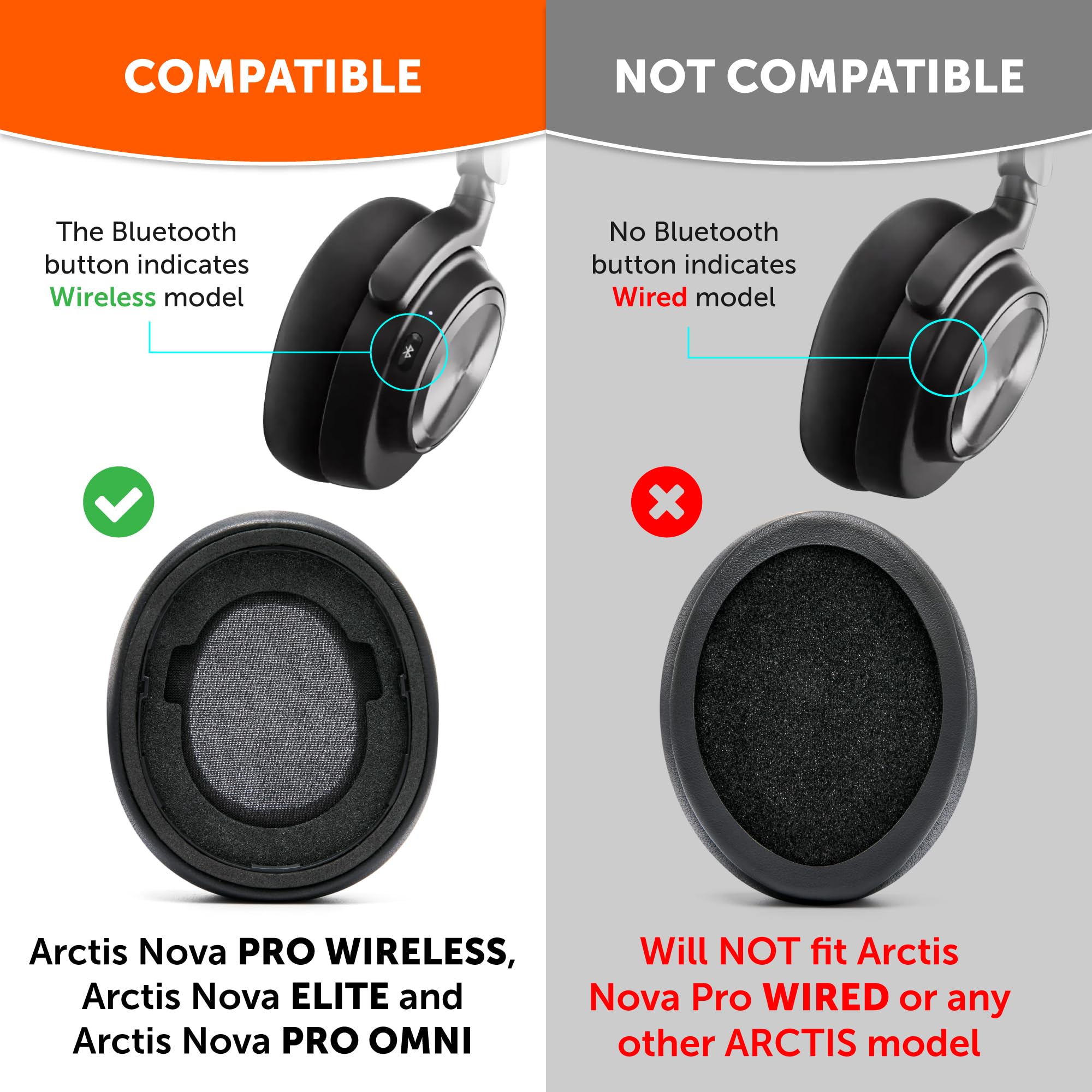 Amazon.com: WC PadZ Nova Pro Wireless - Replacement Earpads for